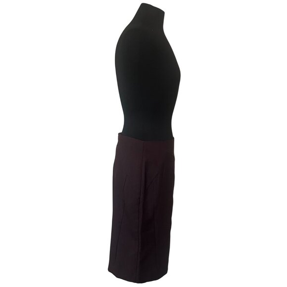 Worthington Burgundy Black Pencil Skirt Check Pattern Poly Blend Women's Size 8 - Picture 10 of 16